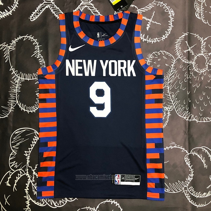 Camiseta New York Knicks RJ Barrett #9 Ciudad Edition 2019-20 Azul